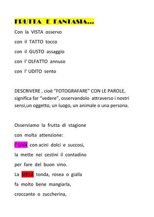 FILASTROCCA FRUTTA AUTUNNO