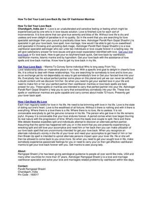 How To Get Your Lost Love Back By Use Of Vashikaran Mantras