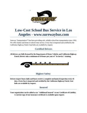 Low-Cost School Bus Service in Los Angeles Area - www.surewaybus.com