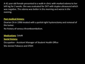 MTS Case - Leg Swelling 
