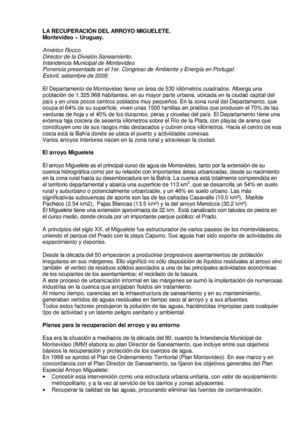 La recuperación del arroyo Miguelete.