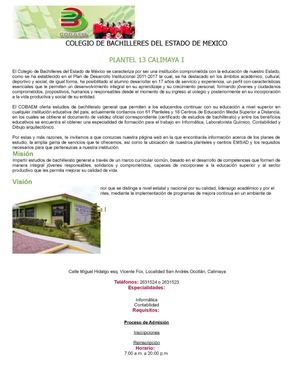 DIFUSIÓN COBAEM PLANTEL 13 CALIMAYA I