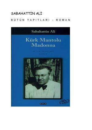 Sabahattin Ali - Kürk Mantolu Madonna