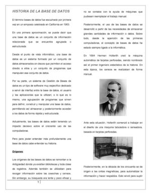 Historia de la Base de Datos
