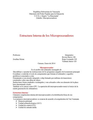 Estructura interna de los microprocesadores