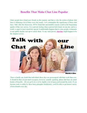 Benefits That Make Chat Line Popular