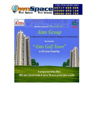 Aims Golf Town Noida Extension Brochure Price List Floor Plan Own Space