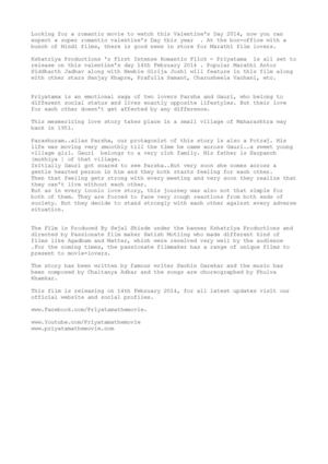 Upcoming Marathi Movie Priyatama by Satish motling