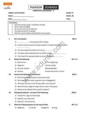 calameo cbse class 6 social science question paper