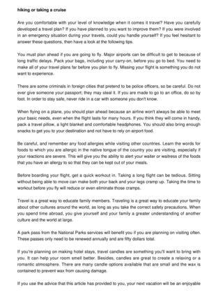 Great Advice For Making Your Travel Plans Enjoyable