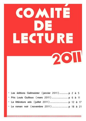 Comités de lecture 2011