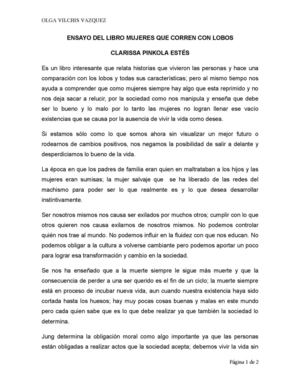 Ensayo del Libro Mujeres que Corren con Lobos