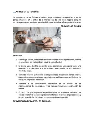TICs EN EL TURISMO 