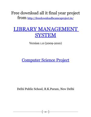 BSC it project on Library management system