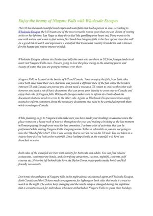 Enjoy the beauty of Niagara Falls with Wholesale Escapes