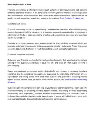 Features You Should Discover Regarding Financial Accounting Services