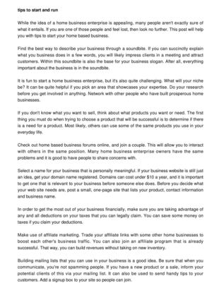 Great Tips To Start A Successful Home Base Business