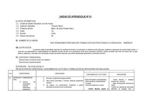 UNIDAD DE APRENDIZAJE