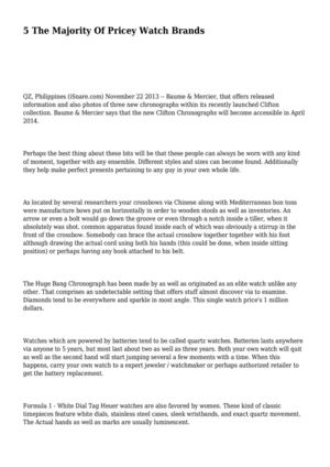 5 The Majority Of Pricey Watch Brands