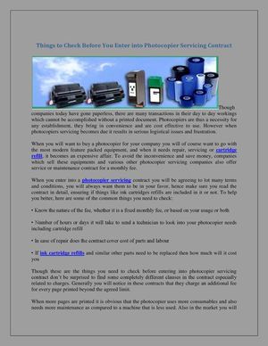 Photocopier Servicing Contract – Things to Consider