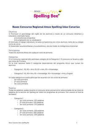 Spelling in a bee competition.