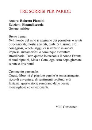 Tre sorrisi per Paride (Milù)