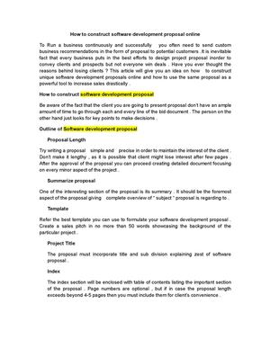 How to construct software development proposal online
