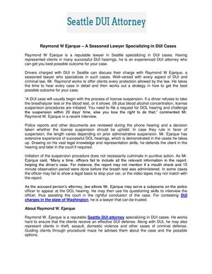 Raymond W Ejarque – A Seasoned Lawyer Specializing in DUI Cases