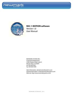 NSC-1 MOTION Software : Version 1.0 : User Manual