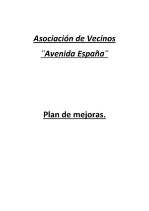Proyecto de  mejora  Avenida España. Asociacion de Vecinos