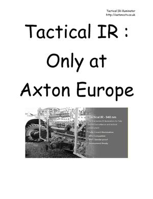 Tactical IR illuminator: From Axton Europe