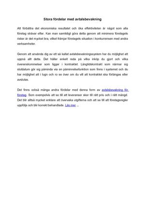 Stora fördelar med avtalsbevakning