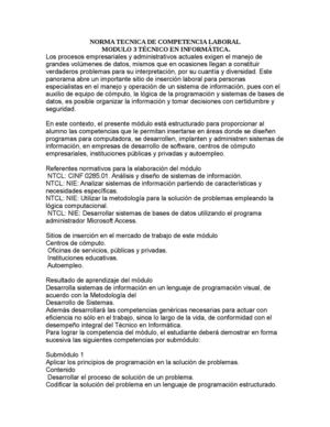 Norma Técnica de Competencias Laboral Modulo 3 ....