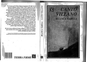 Canto villano (Poesía reunida, 1949-1994) / Blanca Varela