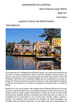 Lugares Turísticos en el Distrito Federal