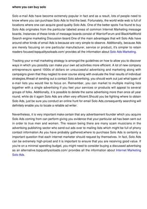 Best Places To Purchase Solo Ads Pertaining to Internet Marketing Strategies