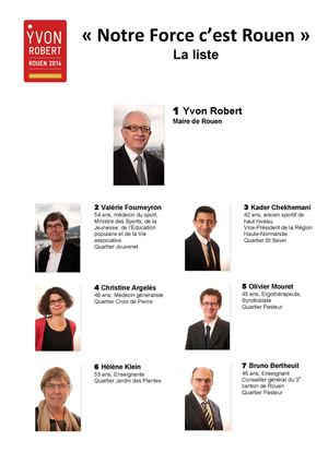 Notre force c'est Rouen liste Municipales Rouen 2014
