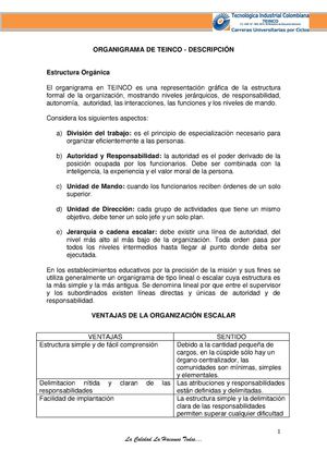 Organigrama TEINCO