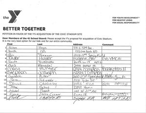 YMCA @ Civic Petition Signatures