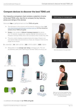 Compare devices to discover the best tens unit