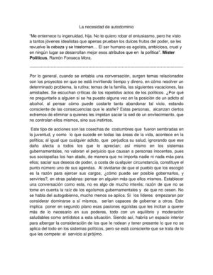 La necesidad de autodominio