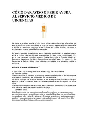 DANDO AVISO DE LA EMERGENCIA