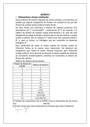  QUÍMICA : Hidrocarburos alcanos ramificados 