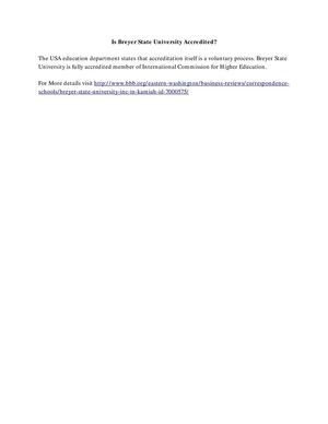 Accredited Breyer State University