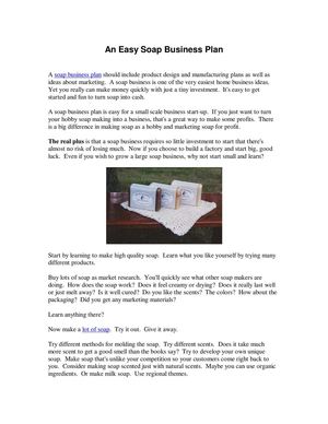 An Easy Soap Business Plan