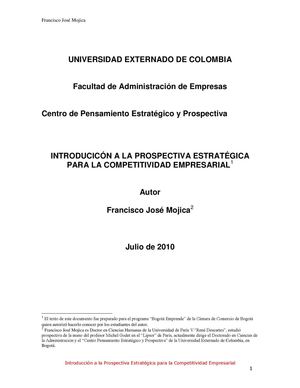 Introducción a la prospectiva estratégica-Mojica