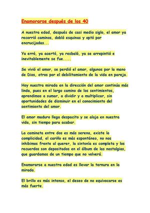Enamorarse después de los 40