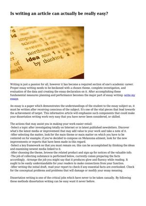 Is writing an article can actually be really easy?