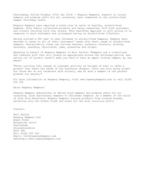 Regency Hampers comments on Alcohol Free Hamper Trend