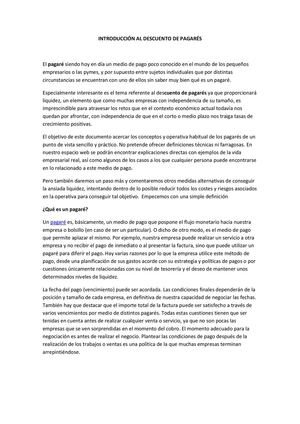 Descuento de pagarés: introducción